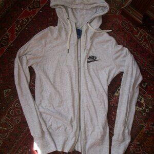 Nike Hoodie Jacket Womens Extra Small White Full Zip Coat Warm Workout Athletic